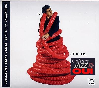 Jazzarium_Polis_w.jpg - Guillaume SAINT-JAMES SEXTET – JAZZARIUM : "Polis"Le saxophoniste Guillaume Saint-James a laissé de côté ses préoccupations de climatologue et les caprices du temps ( Météo Songs - 2009) pour s'immerger dans "le grand tumulte urbain", là où "la vie bouillonne et palpite", "une jungle qui me fascine et où tout s'entrechoque" écrit-il sur ses notes de pochette.Fidèle à l'équipe de son Jazzarium, il a toutefois fait appel à Emmanuel Bex qui vient épaissir l'équipe de toutes les ressources de son orgue. Tel Fritz Lang dans Metropolis, il donne une image poétique et souvent hyperréaliste d'une activité urbaine qui tient de la folie. Klaxons, sirènes, mouvement de foule, circulation frénétique et même le chant des oiseaux imperturbables, toutes les ressources du septet sont mobilisées pour exprimer l'ambiance sonore de la ville. Tout autant (et peut-être plus encore)  que dans Météo Songs, on savoure le talent de compositeur et d'arrangeur de Guillaume Saint-James qui est aussi et surtout un brillant soliste au milieu de non moins brillants improvisateurs.Un superbe disque de musique pleine de vie et d'originalité qui se développe sur des structures  rythmiques changeantes : plus qu'une visite des grands boulevards, il aime à nous emmener dans des quartiers aux ambiances contrastées ("Un papillon pour Maria" est un vrai bijou d'écriture musicale).Plus Loin MusicPL4549 / Harmonia MundiGuillaume Saint-James : saxophones & compositions / Geoffroy Tamisier : trompette / Jean- Louis Pommier : trombonne / Didier Ithursazzy : accordéon / Christophe Lavergne : batterie / Jérôme Séguin : basse électro acoustique / Emmanuel Bex : orgue Hammond B3 / Ezra : Human beat boxPlus Loin MusicPL4549 (P) 2011Harmonia Mundi01.Balkanic station / 02. Un papillon pour Maria / 03. Pursuit / 04. Rumba baloo / 05. Start pilote / 06. Iruten ari nuzu / 07 Ceux qui restent / 08. Taxi + / 09. Speed for spike / 10. Social climberwww.harmoniamundi.com | http://guillaumesaint-james.com/jazzarium/Accueil.html