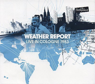 WeatherReport_LiveInCologne1983_w.jpg - WEATHER REPORT : "Live in Cologne 1983" Sorti des tiroirs de la télévision allemande (WDR - ce disque existe aussi en DVD !), ce concert fleuve de Weather Report permet de retrouver la formation des années 83/84. On y retrouve d'ailleurs, entre autres, le répertoire du disque Domino Theory dont la valse en ré-mineur (d flat waltz) qui marqua la dernière époque du Bulletin Météo. Dommage que la basse de Victor Bailey soit un peu envahissante : Wayne Shorter, en grande forme est un peu couvert par cette sonorité pesante.- Joe Zawinul : claviers et vocoder / Wayne Shorter : saxophones ténor et soprano / Victor Bailey : basse électrique / Jose Rossy : percussions / Omar Hakim : batterie - Art Of Groove MIG AOG 80052 CD (2 Cds) / Sphinx - CD 1 : 01. Procession / 02. Fast city / 03. The peasant / 04. D flat waltz / 05. Blue sound note three / 06. Duet jose rossy & omar hakim / 07. Two lines / 08. Plaza real // CD2 : 01. Medley: "8:30/black market/elegant people/badia-boogie woogie waltz/a remark you made/birdland" / 02. The duet / 03. Where the moon goes - http://www.artofgroove.de/Weather_Report_1983_2CD_DVD.html - (parution le 21 octobre 2011)