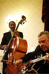 Ron Carter et Christian Escoudé dans le foyers du théâtre du Chatelet le 12 janvier 2010 