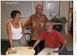 Capucine Ollivier, Alain Soler et Jean Buzelin dans le studio de l'A.M.I. le 24 août 2011