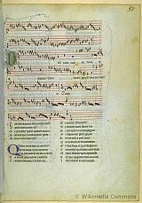 Page manuscrite des Œuvres de Guillaume de Machaut.