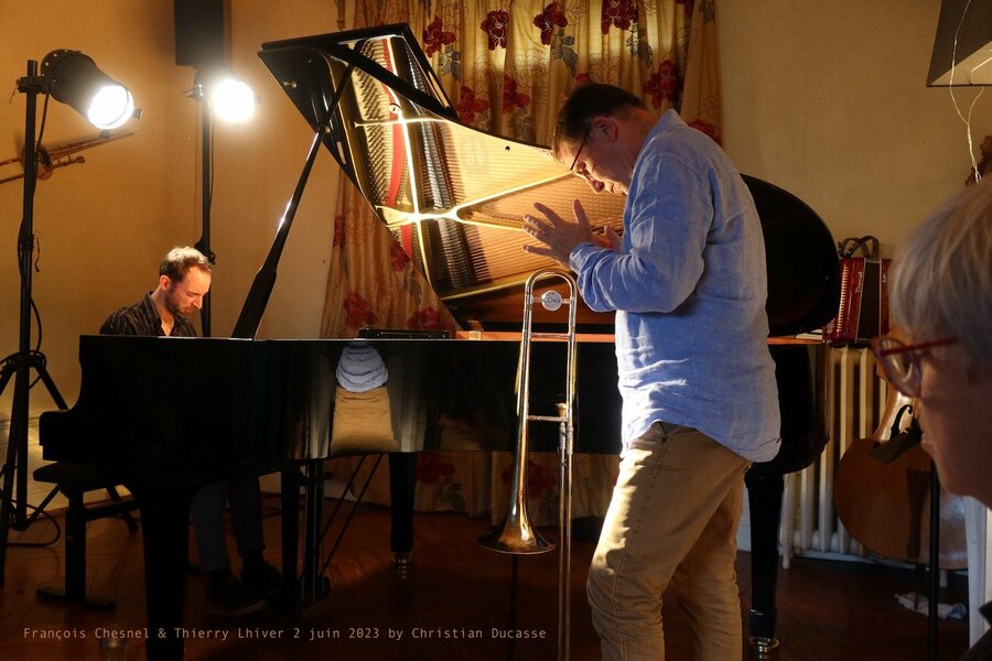 Francois Chesnel - Thierry Lhiver duo chez l'habitante, 2 juin 2023.